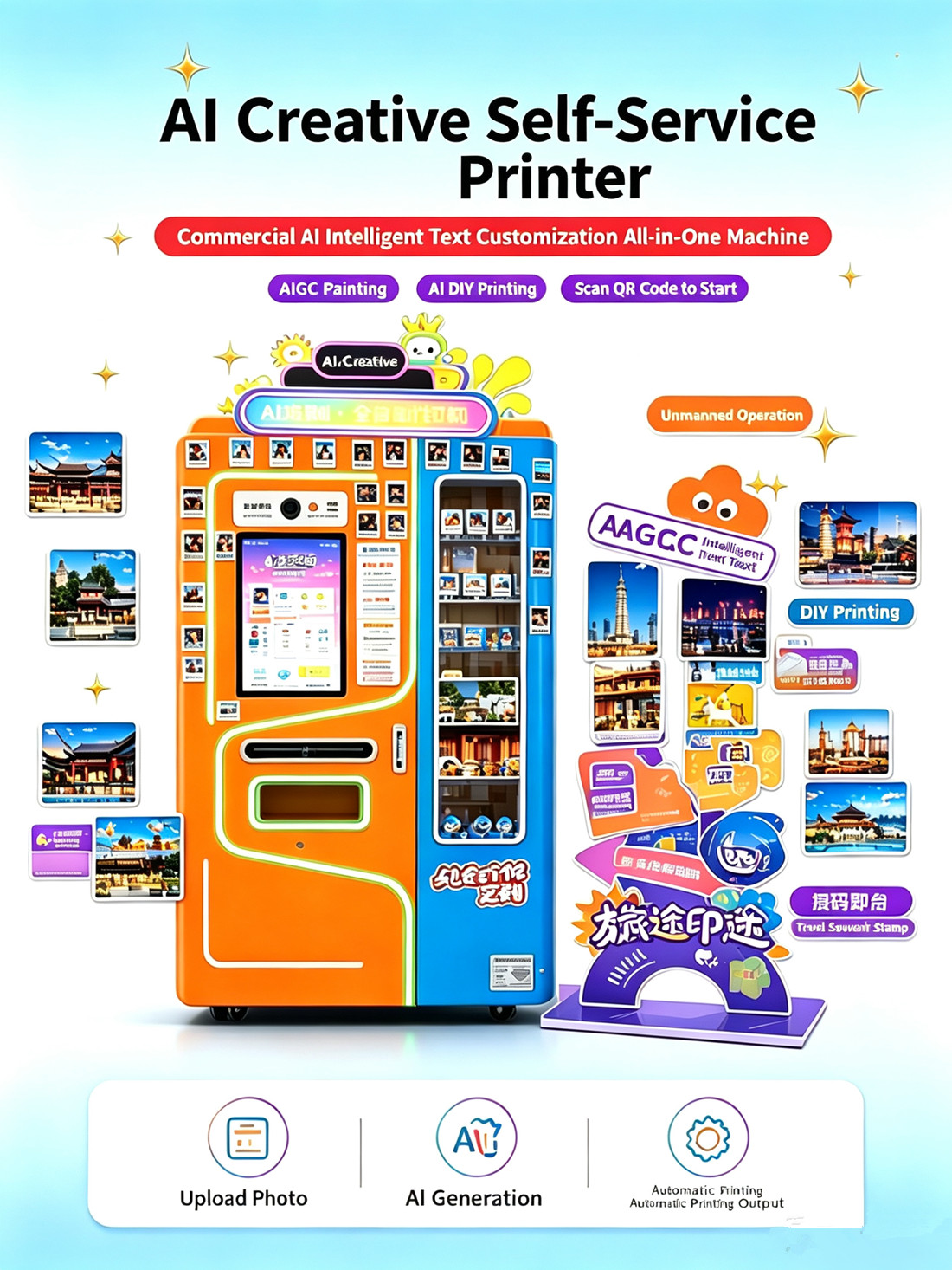 AI Cultural‑Creativity Self‑Service Printer, Souvenir Coin & Badge UV Printing Vending Machine for Scenic Spot 1 (3) 副本10