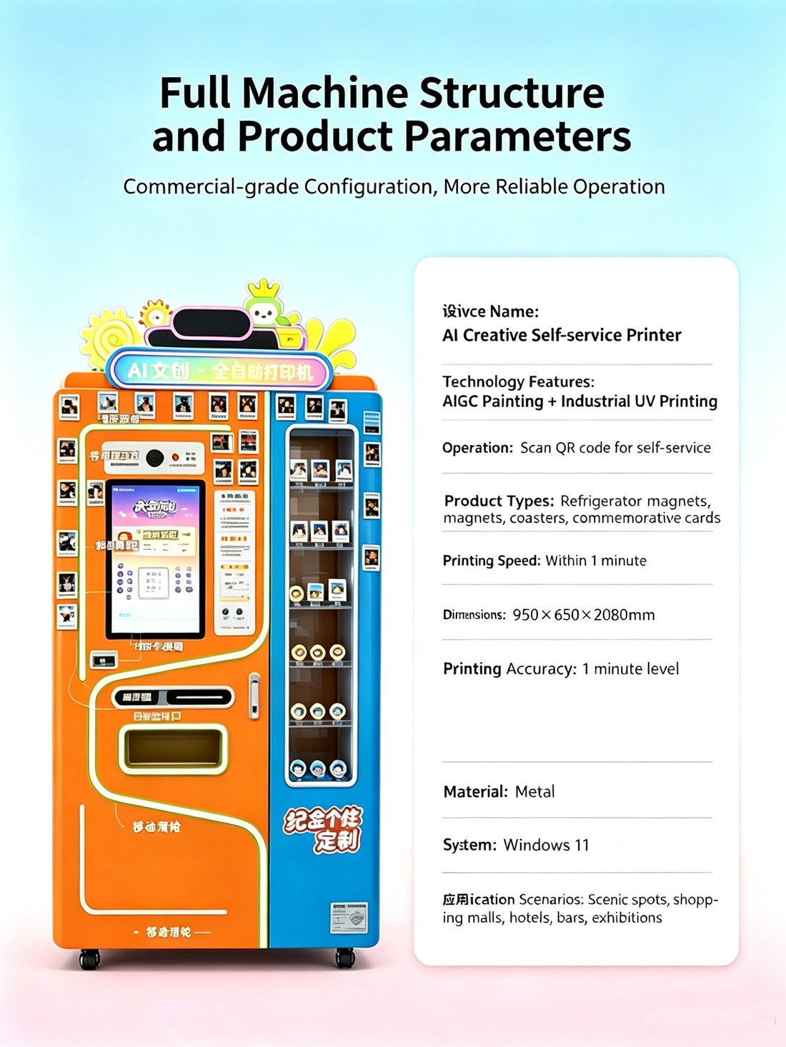 AI Cultural‑Creativity Self‑Service Printer, Souvenir Coin & Badge UV Printing Vending Machine for Scenic Spot 1 (5) 副本9