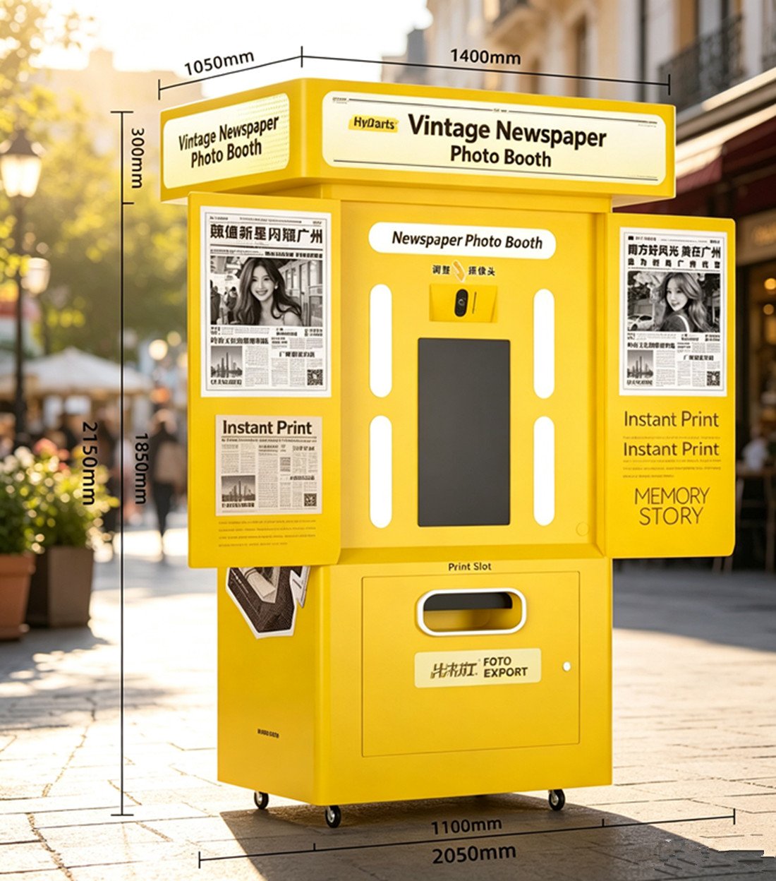 Newspaper Photo Booth Self Service Newsstand Style A3 Instant Print Kiosk 1 (6) 副本11