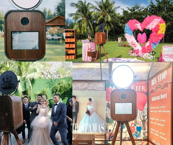 Portable Vintage Selfie Photo Booth Project for Party Guest Interaction 三角拍照机 副本 副本0